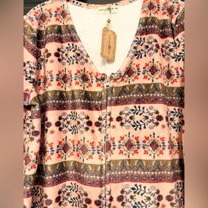 NATURAL LIFE Pink Fleece Onesie Pajama zip up Warm and Super Soft SZ Med NWT